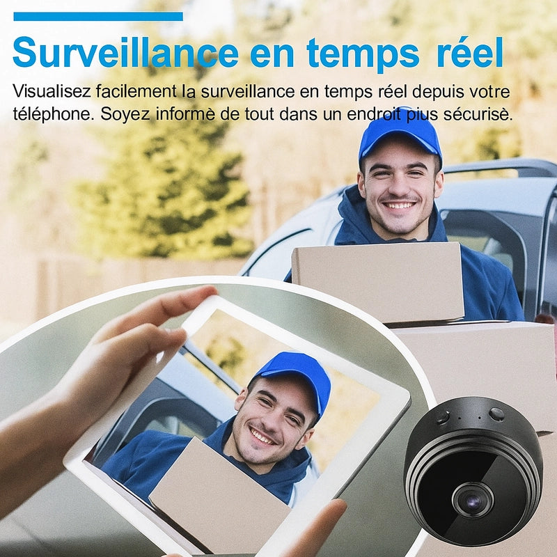 Mini Caméra A9 Wi‑Fi HD 1080p – Vision Nocturne, Grand Angle 150°, Enregistrement micro‑SD